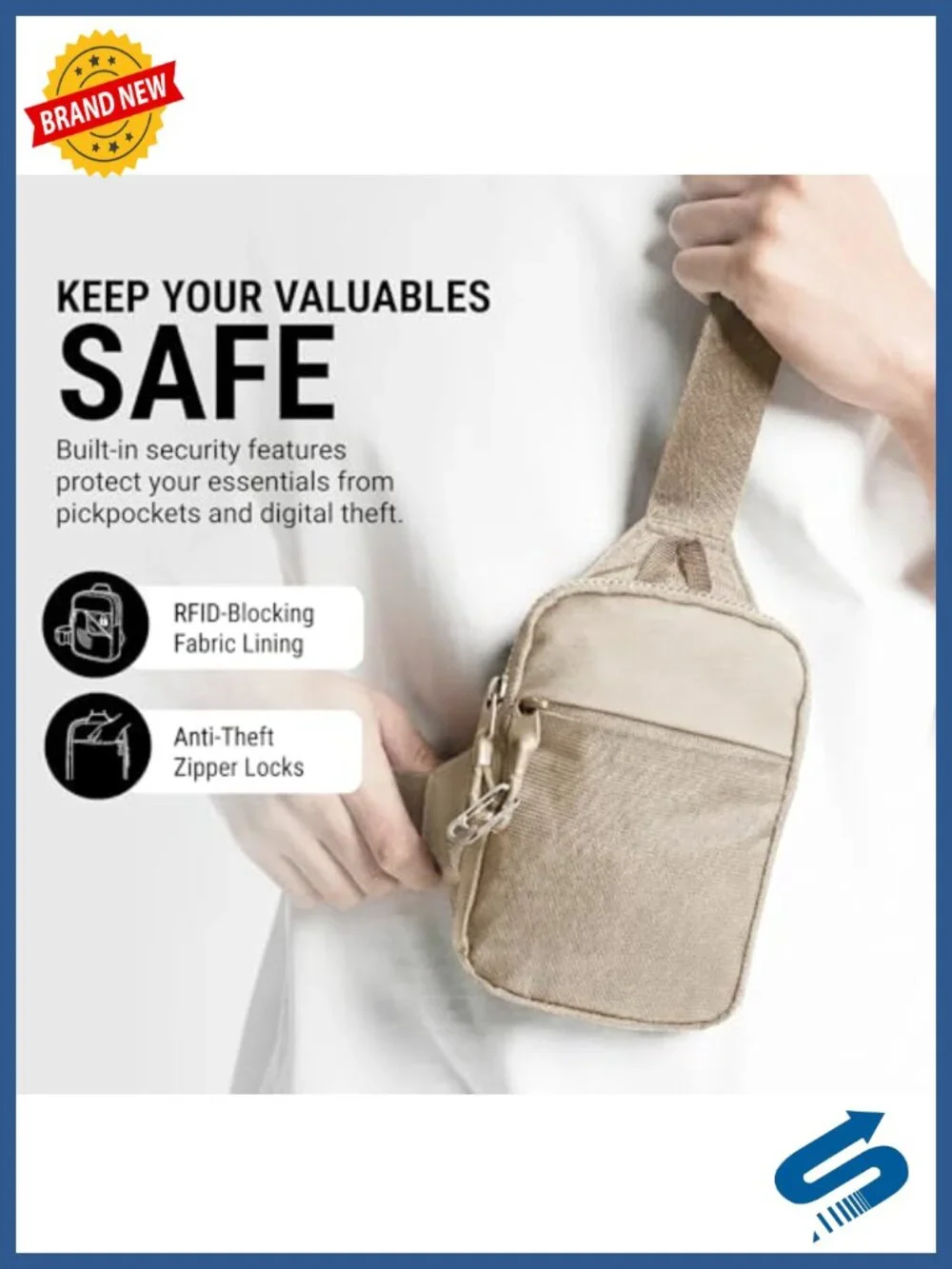 Anti-Theft RFID Blocking Crossbody Sling Bag Nylon